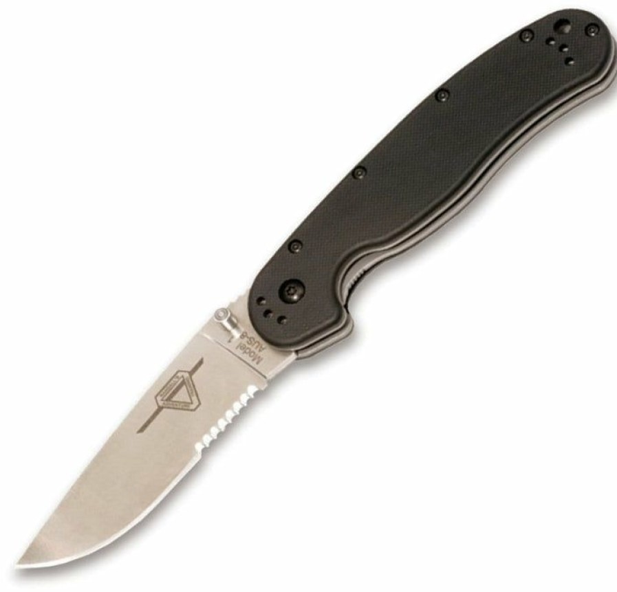 Blade * | Cut-Price Ontario Knife Company (Okc) Okc Model 1 Rat Folder (Satin Blade, Combo Edge)