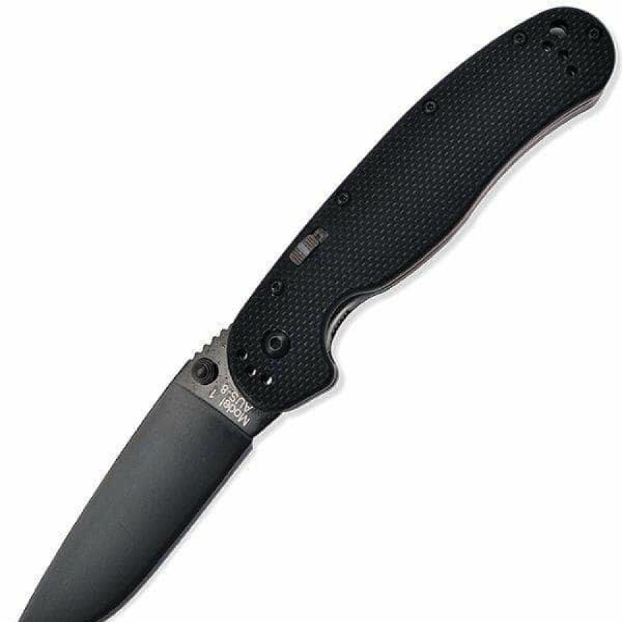 Blade * | Cut-Price Ontario Knife Company (Okc) Rat1A, Black G10 Handle, Black Blade, Plain