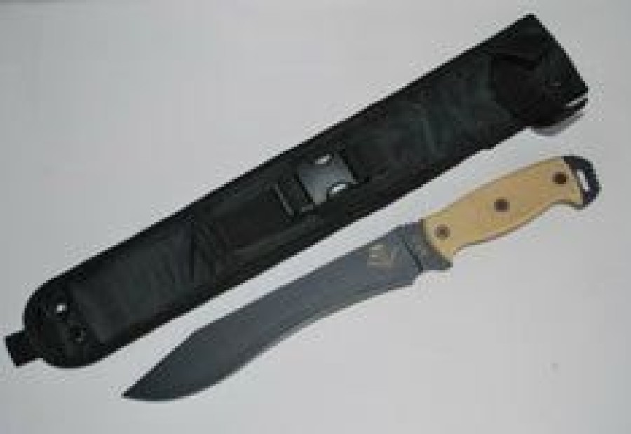 Blade * | Special Offer Ontario Knife Company (Okc) Ontario Knife Company Night Stalker 9 Tan Micarta Handle Black Plain Blade