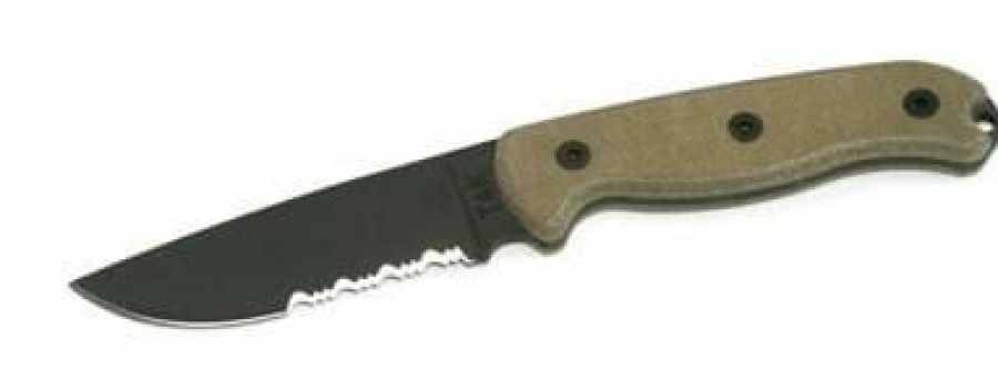 Okc Knives * | Super Specials Ontario Knife Company (Okc) Ontario Knife Company Tak-1 1095 Steel Serrated Edge Knife With Sheath