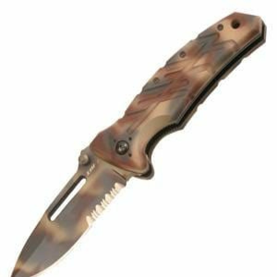 Okc Knives * | Special Price Ontario Knife Company (Okc) Ontario Knife Company Xm1-1Ds Combo Edge Knife, Desert Camo