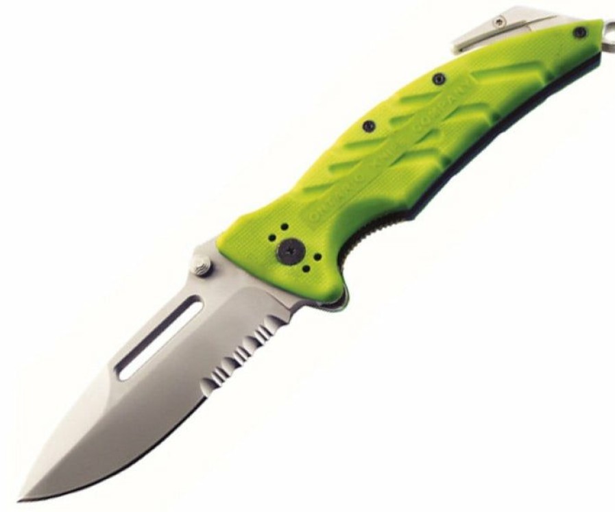 Blade * | Cut-Price Ontario Knife Company (Okc) Ontario Xr-1 Xtreme Rescue Knife, 3.375 N690Co Blade, Safety Green Zytel Blade 8763