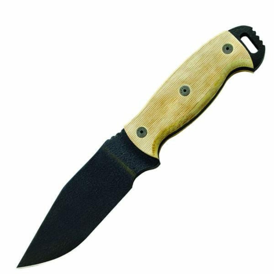 Blade * | Special Offer Ontario Knife Company (Okc) Ontario Knife Company Rd4, Tan Micarta Handle, Black Blade, Plain Edge Knif