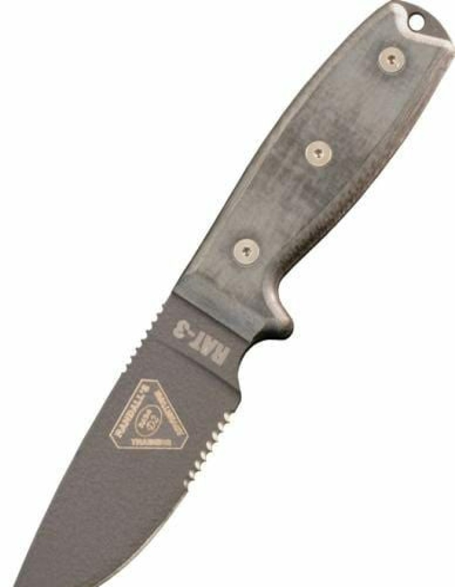 Ontario Knives * | Super Specials Ontario Knife Company (Okc) Ontario Knife Company Rat-3 1095 Serrated Edge W/ Green Sheath