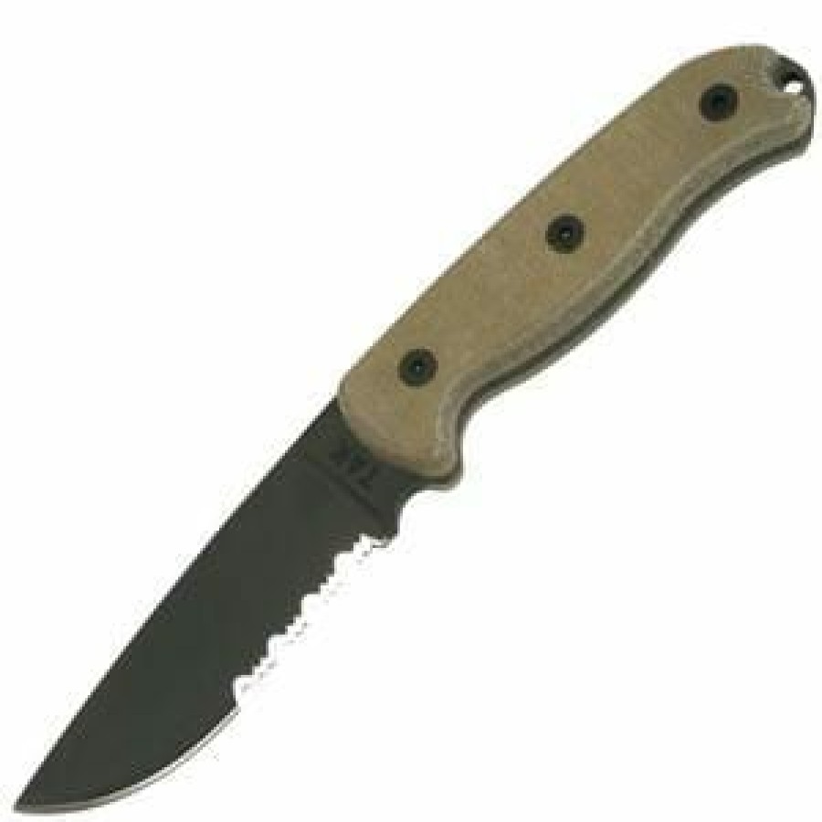 Okc Knives * | Special Offer Ontario Knife Company (Okc) Ontario Knife Company Tak-1, Micarta Handle, Comboedge, Nylon Sheath