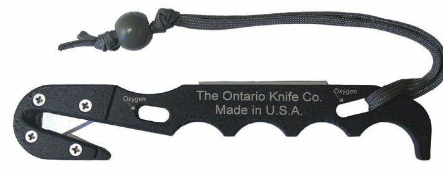 Ontario Knives * | Cut-Price Ontario Knife Company (Okc) Ontario Knife Company Black Model 2 Strap Cutter W/Sheath