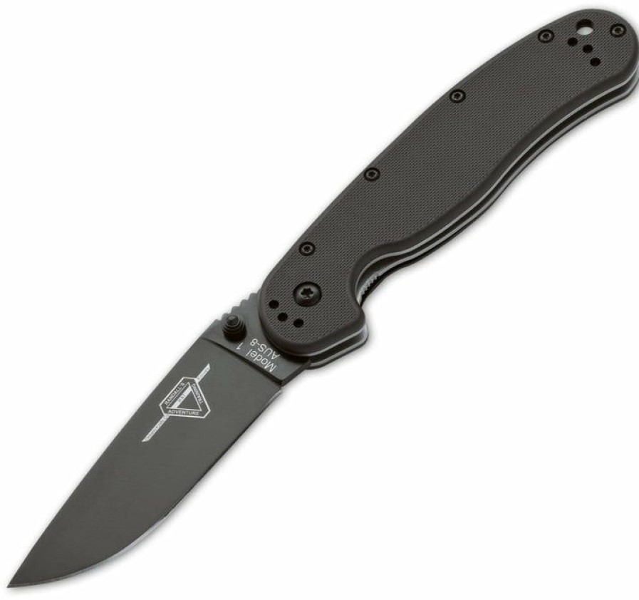 Blade * | Cut-Price Ontario Knife Company (Okc) Okc Model 1 Rat Folder (Black Blade, Plain Edge)