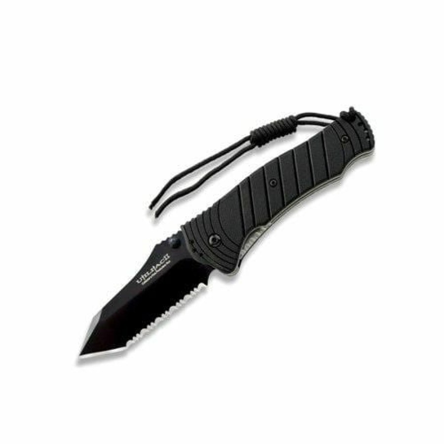 Okc Knives * | Special Offer Ontario Knife Company (Okc) Jpt-4S Tanto Black Square Handle