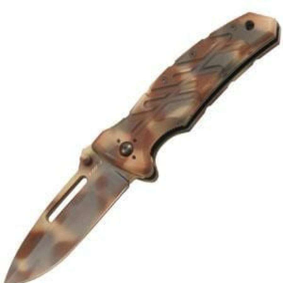 Blade * | Cut-Price Ontario Knife Company (Okc) Ontario Knife Company Xm-1D Desert Camo Razor Edge Single Blade Pocket Knif