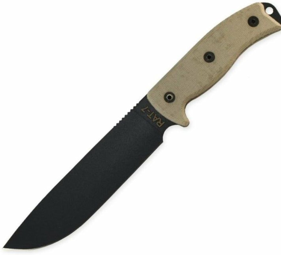 Blade * | Special Offer Ontario Knife Company (Okc) Ontario Knife Company Rat-7 Fixed Blade Knife, Micarta Handle W/ Sheath