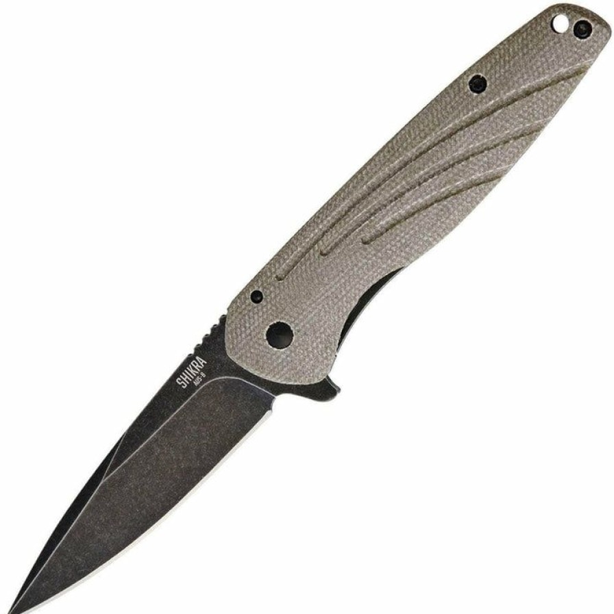 Blade * | Special Price Ontario Knife Company (Okc) Ontario Shikra, 3.2 Flipper Blade, Micarta/Titanium Handle 8599